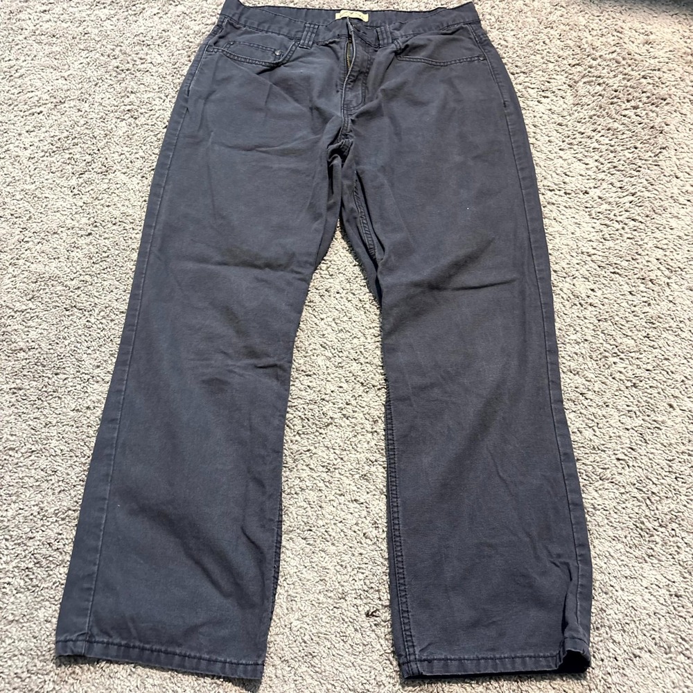 Blue Mountain Mens 34x30 Dark Gray Workwear Canvas Pants Straight Leg Utility